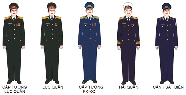 Quân phục sĩ quan, quân nhân chuyên nghiệp Bl55555 phiên bản mới Việt Nam